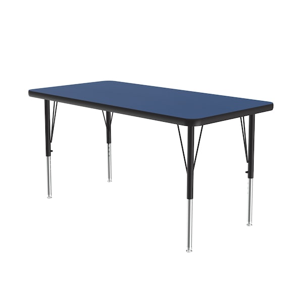 Rectangle Adjustable Height Activity Kids School Table, High Pressure Laminate Top, Blue